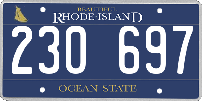 RI license plate 230697