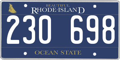 RI license plate 230698