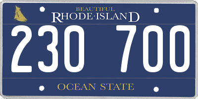 RI license plate 230700