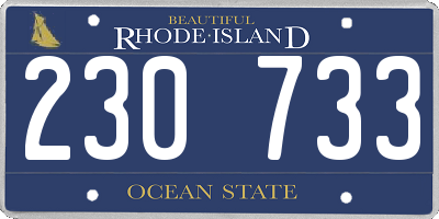 RI license plate 230733