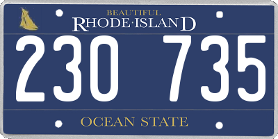 RI license plate 230735