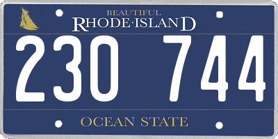 RI license plate 230744