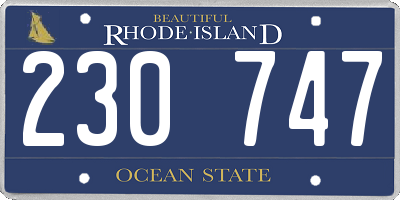 RI license plate 230747