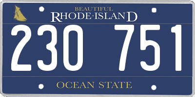 RI license plate 230751