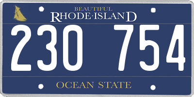 RI license plate 230754