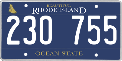 RI license plate 230755
