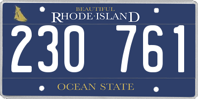 RI license plate 230761