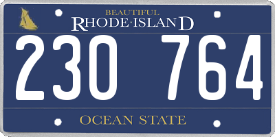 RI license plate 230764