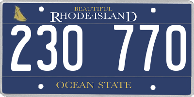 RI license plate 230770