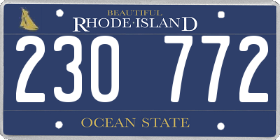 RI license plate 230772