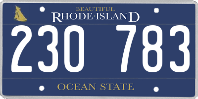 RI license plate 230783