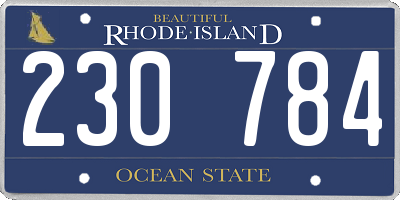 RI license plate 230784