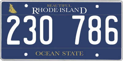 RI license plate 230786