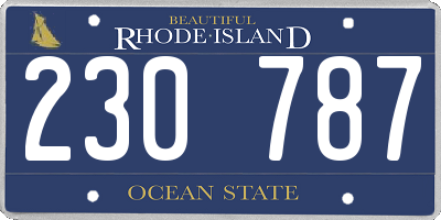 RI license plate 230787