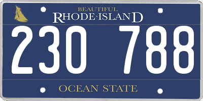 RI license plate 230788