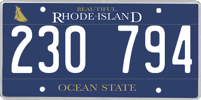 RI license plate 230794