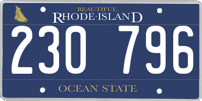 RI license plate 230796