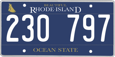 RI license plate 230797