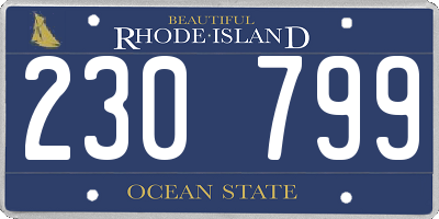 RI license plate 230799