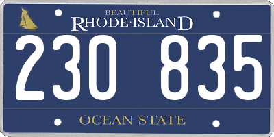 RI license plate 230835