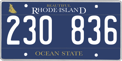 RI license plate 230836
