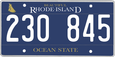 RI license plate 230845