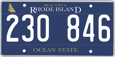 RI license plate 230846