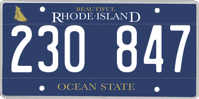 RI license plate 230847