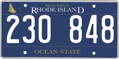RI license plate 230848