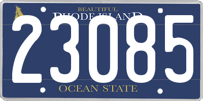 RI license plate 23085