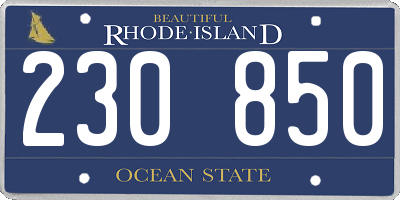 RI license plate 230850