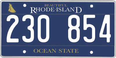 RI license plate 230854