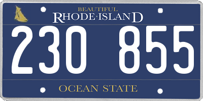 RI license plate 230855