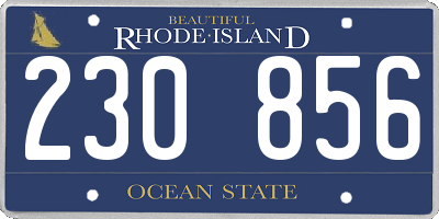 RI license plate 230856