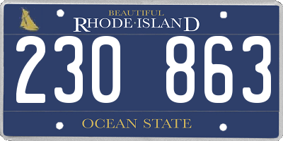 RI license plate 230863