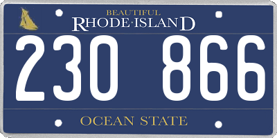 RI license plate 230866