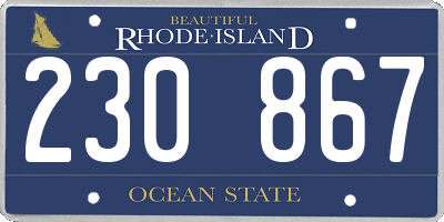 RI license plate 230867