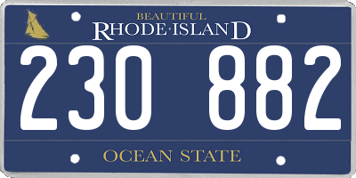 RI license plate 230882