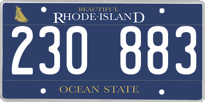 RI license plate 230883