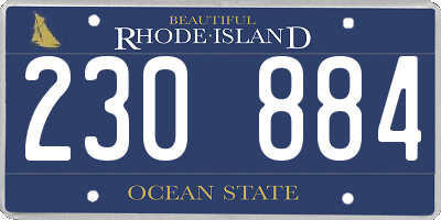 RI license plate 230884