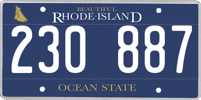 RI license plate 230887