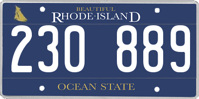 RI license plate 230889