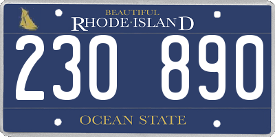 RI license plate 230890