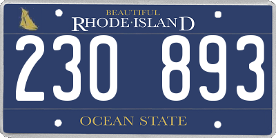 RI license plate 230893