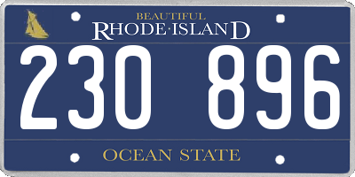 RI license plate 230896