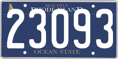 RI license plate 23093