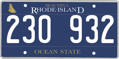 RI license plate 230932