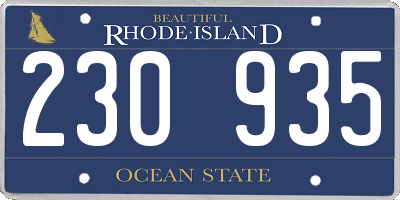 RI license plate 230935