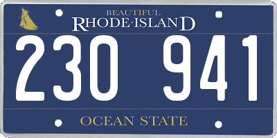RI license plate 230941