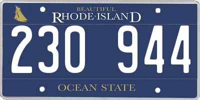RI license plate 230944